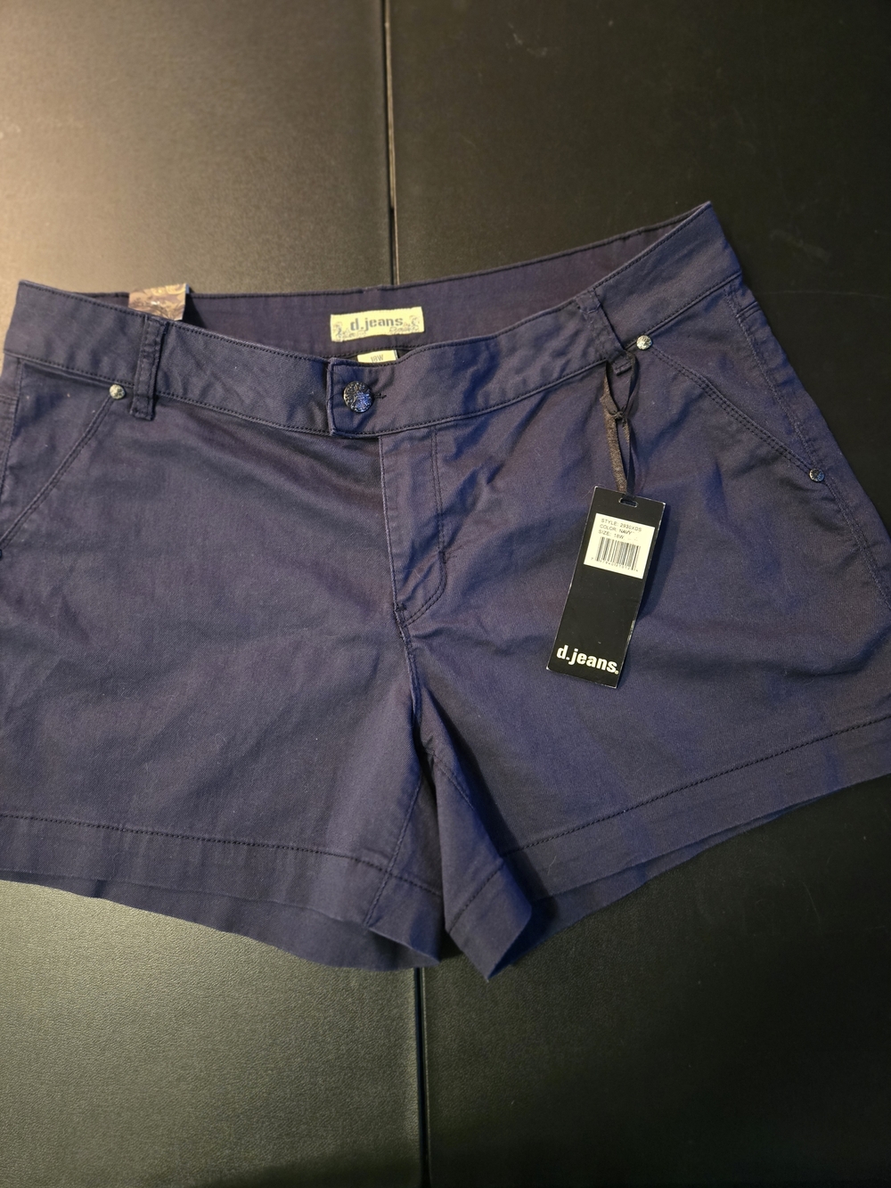 d. jeans Women's Navy Casual Cotton Shorts